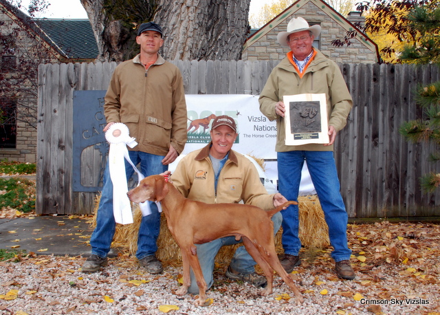 Rigby receives a placement at the Vizsla Club America NAFC 2015